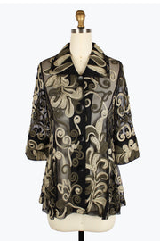 DAMEE - Floral Wire Collar Soutache Jacket - 2394 - Olive