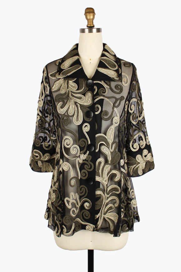 DAMEE OMBRE VINE SOUTACHE JKT - 2394 - OLV
