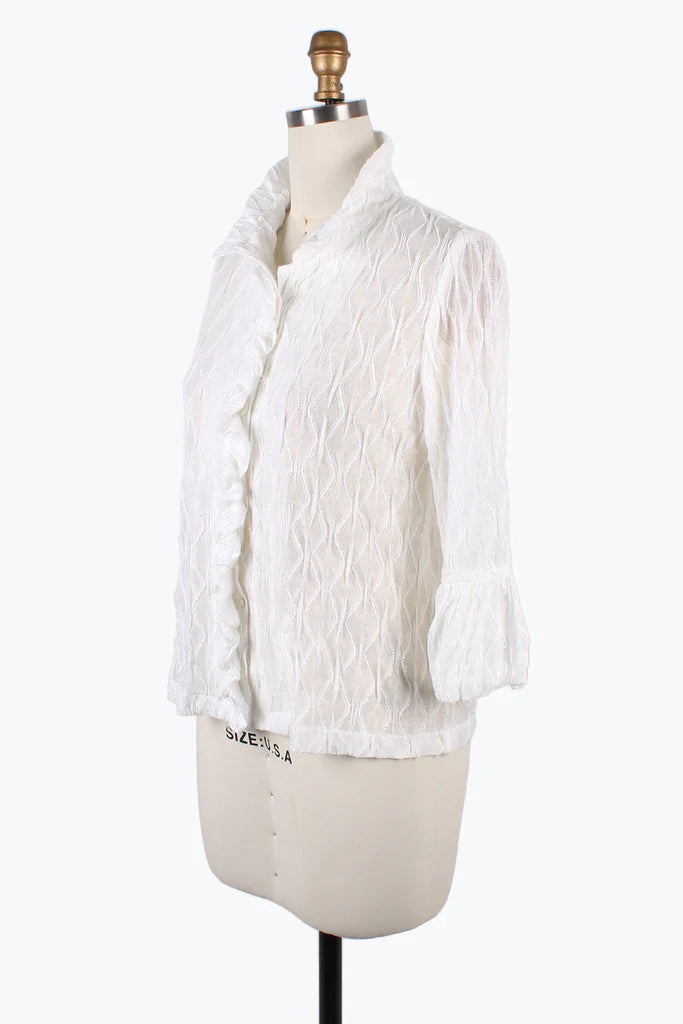 DAMEE SPARKLING OGEE RUFFLE JKT- 2397 - WHT