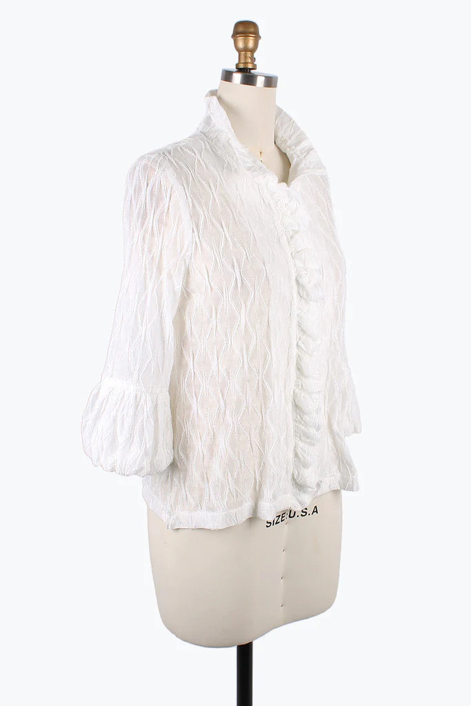 DAMEE SPARKLING OGEE RUFFLE JKT- 2397 - WHT