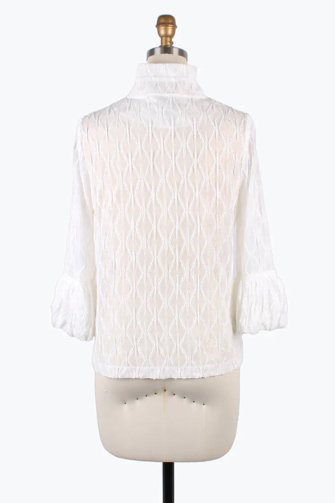 DAMEE SPARKLING OGEE RUFFLE JKT- 2397 - WHT