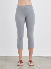 CUT LOOSE - Solid Cotton Lycra Capri Legging - 2402017