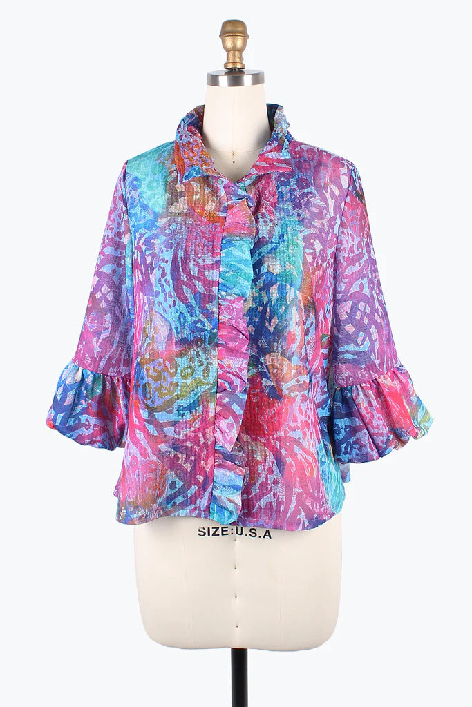 DAMEE COLORFUL UNDERSEA RUFFLE JKT - 2403 - PNK