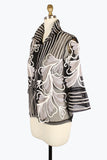 DAMEE FLOWERS & STRIPES SOUTACHE JACKET - 2407 - SILVER