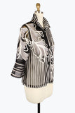 DAMEE FLOWERS & STRIPES SOUTACHE JACKET - 2407 - SILVER