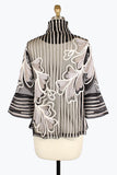 DAMEE FLOWERS & STRIPES SOUTACHE JACKET - 2407 - SILVER