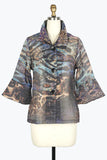 DAMEE MIXED ANIMAL PRINT DOUBLE ORGANZA JACKET - 2409 - BLU