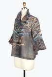 DAMEE MIXED ANIMAL PRINT DOUBLE ORGANZA JACKET - 2409 - BLU