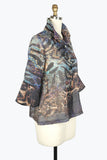 DAMEE MIXED ANIMAL PRINT DOUBLE ORGANZA JACKET - 2409 - BLU