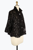 DAMEE FLORAL CHENILLE & SEQUINS PEPLUM JKT - 2411 - BLK