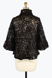 DAMEE FLORAL CHENILLE & SEQUINS PEPLUM JKT - 2411 - BLK