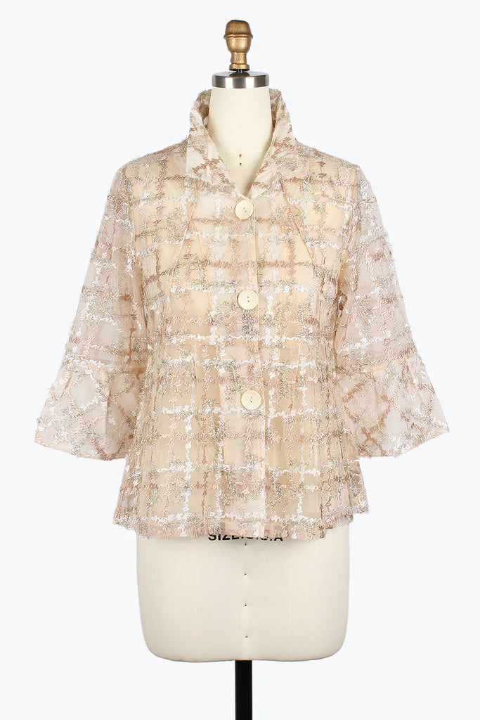 DAMEE SPARKLING GRID PEPLUM JKT - 2424 - RGD