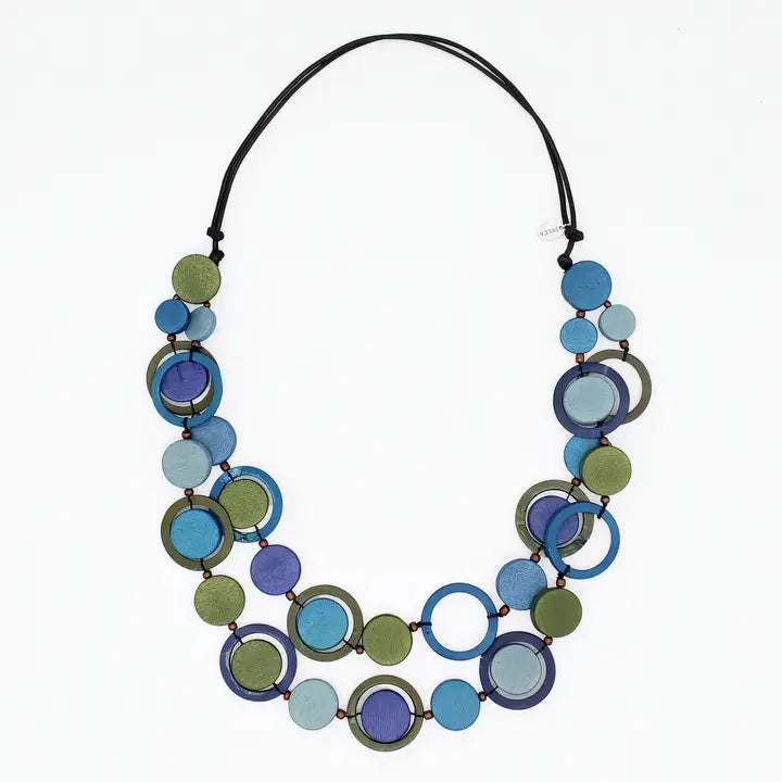 SYLCA Circle Cut Out Necklace - BP25N30 - BLUE