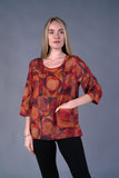 Shana Printed One Pocket Tunic - 24500 - RED