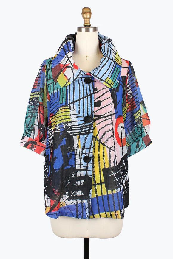 DAMEE ABSTRACT ART SWING JKT - 2451 - MLT