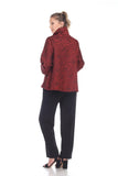Moonlight Geometric Dotted Jacquard Button Front Jacket - 2455 TAF- RED