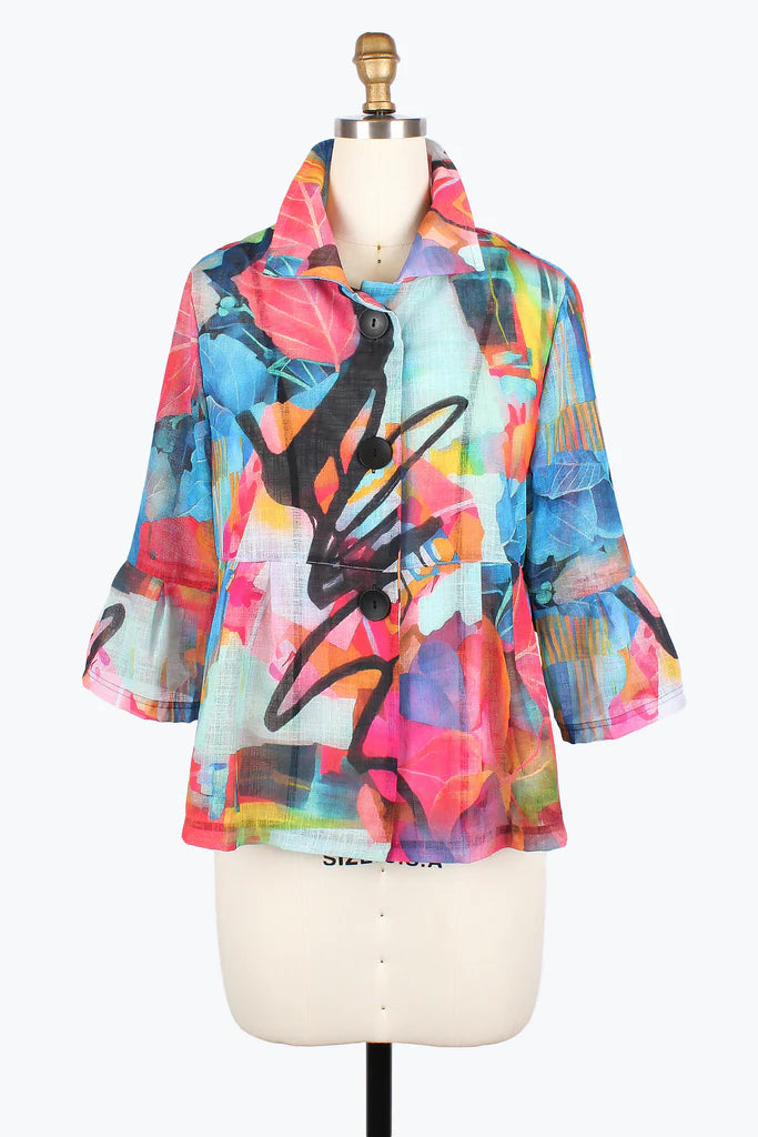 DAMEE WATERCOLOR PEPLUM PEPLUM JKT - 2457 - MLT