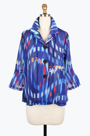 DAMEE COLORFUL GRID MESH JKT - 2458 - BLU