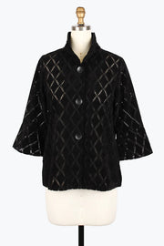 DAMEE VELVETEEN HARLEQUIN JKT - 2464-BLK