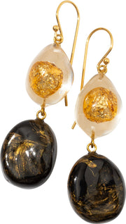 ZSISKA Sensi 2 Bead Shorthook Earrings - BLAKQ00 - BLACK