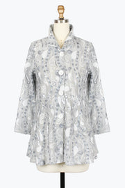 DAMEE PAISLEY SEQUIN LUREX FLARE JKT - 2474-BLU