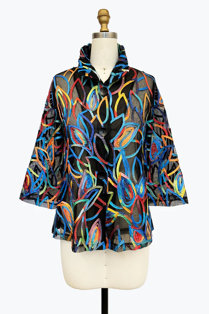 DAMEE FLORAL SOUTACHE JACKET - 2475-MLT