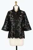 DAMEE FLORAL PLEATHER LACE JACKET - 2479-BLK