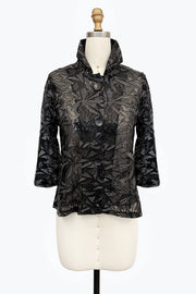 DAMEE GEOMETRIC SEQUINS SHORT JACKET - 2480-BLK