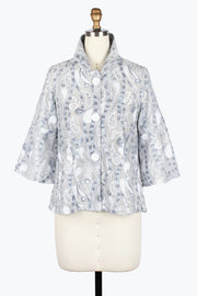 DAMEE PAISLEY SEQUIN LUREX SHORT JACKET - 2481-BLU