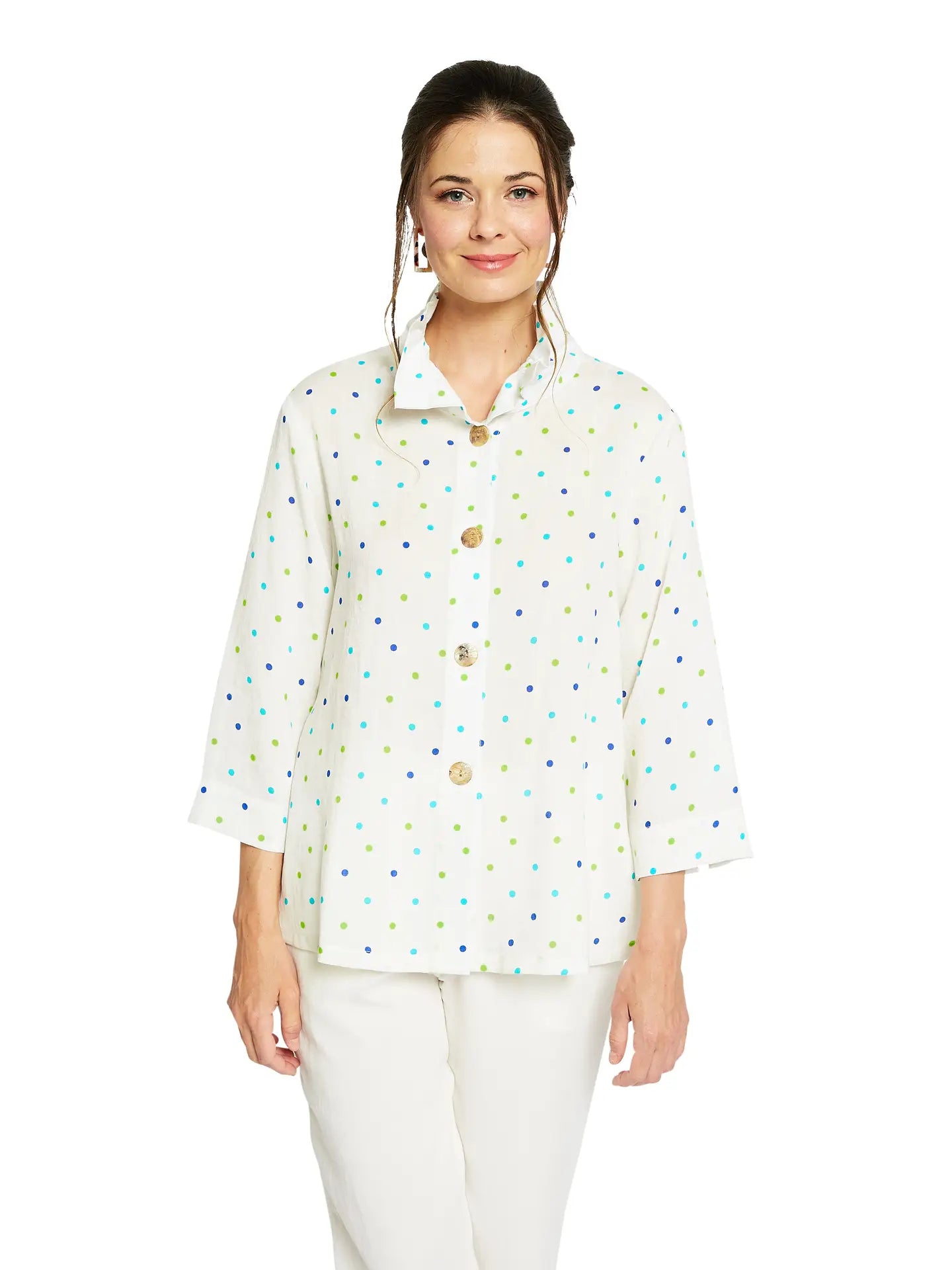 Fridaze AA311 - Flora Linen Jacket w/ Wire Collar