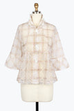DAMEE METALLIC CHENILLE PLAID SHORT JACKET - 2484-RGD