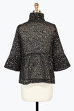 DAMEE SEQUINED NET PEPLUM JACKET - 2485-BLK