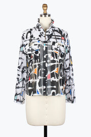 DAMEE PAINT SPLASH FULL ZIP NET-MESH JACKET - 2490-WHT