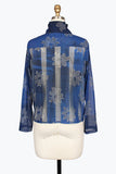 DAMEE FLORAL FULL ZIP NET-MESH JACKET - 2491-BLU