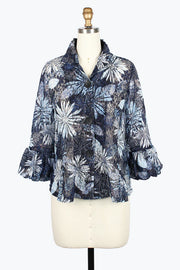 DAMEE DAISY LACE PUFFED CUFF JACKET - 2494-NVY