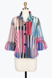 DAMEE STRIPED COLORBLOCK PUFFED CUFF JACKET - 2495-MLT