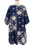 MONA LISA by Pure Fit - 253045-2-DB - Pintuck Tunic - Eto Print - Dark Blue (C)