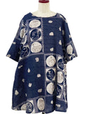MONA LISA by Pure Fit - 253045-2-DB - Pintuck Tunic - Eto Print - Dark Blue (C)
