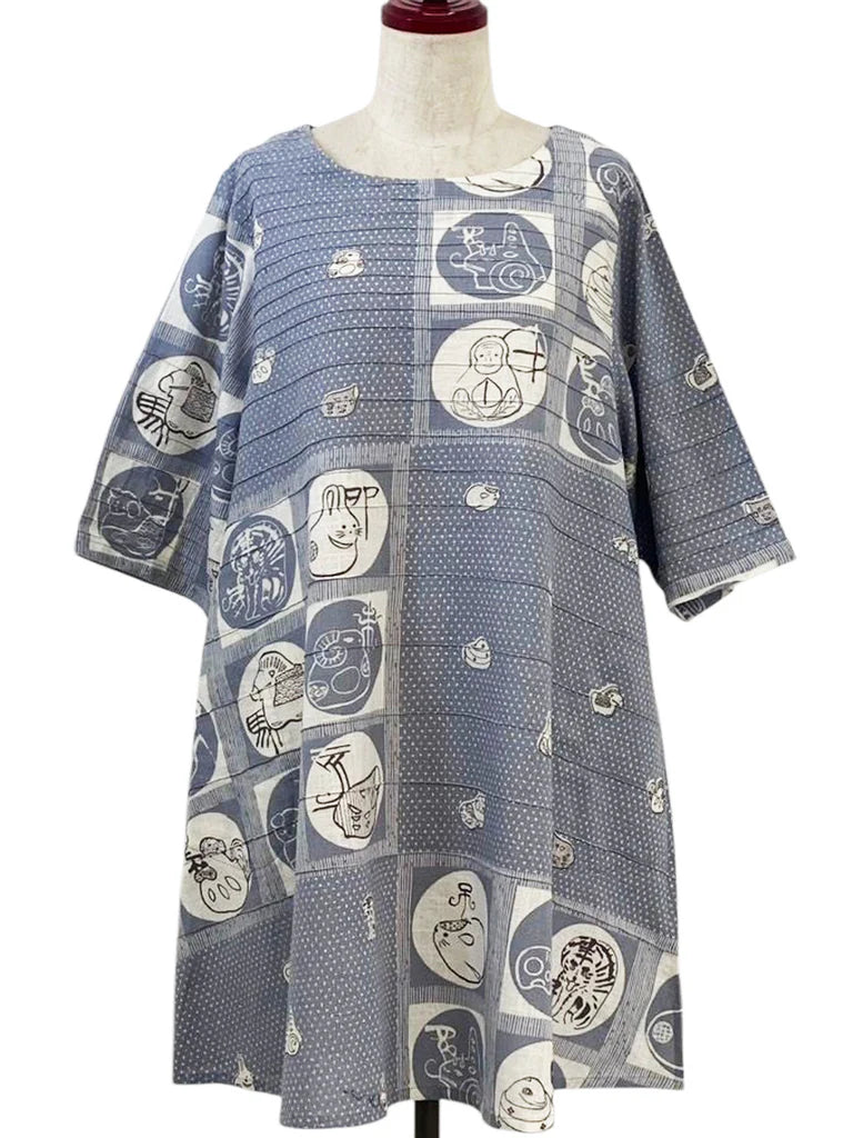 MONA LISA by Pure Fit - 253045-2-LP - Pintuck Tunic - Eto Print - Light Purple (J)