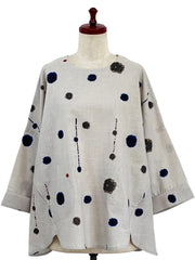 MONA LISA by Pure Fit - 253201-LG - Flare Pullover - Drops Print - Light Grey (B)