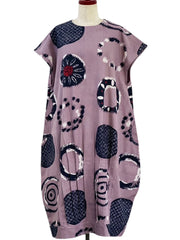 MONA LISA by Pure Fit - Tuck Dress - Multi Rings Print - 253400-PU - PURPLE (J)