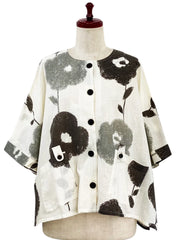 MONA LISA by Pure Fit - Tab Pocket Jacket - Blossom Print - 263004-NT - NATURAL (G)