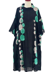 MONA LISA by Pure Fit - Tuck Dress - Bead Strand Print - 263014-BK - BLACK (A)