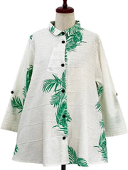 MONA LISA by Pure Fit - Pintuck Jacket - Palm Frond Print - 263016-2-NT - NATURAL (G)
