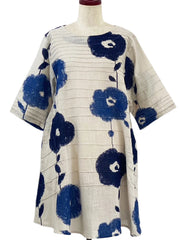 MONA LISA by Pure Fit - Pintuck Tunic - Blossom Print - 263045-1-LG - LIGHT GREY (B)