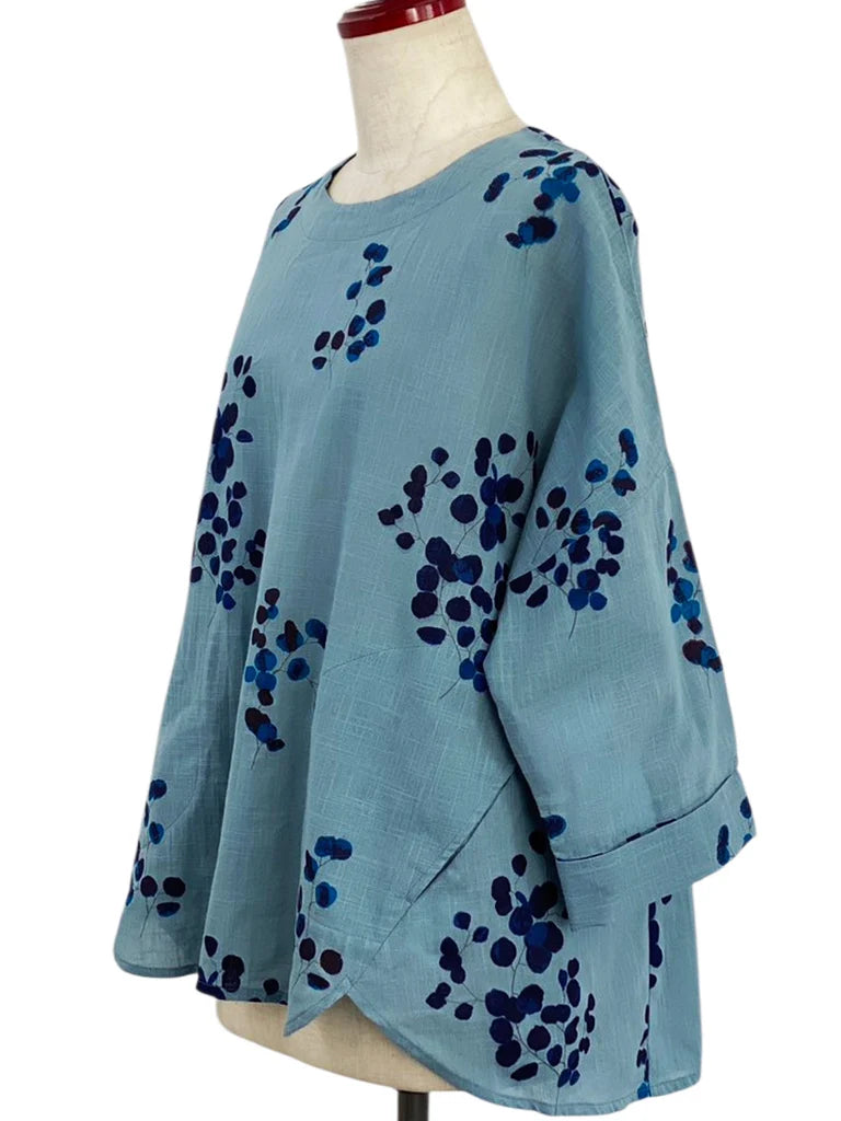 MONA LISA by Pure Fit - Flare Pullover - Eucalyptus Print - 263201-BL - BLUE (J)