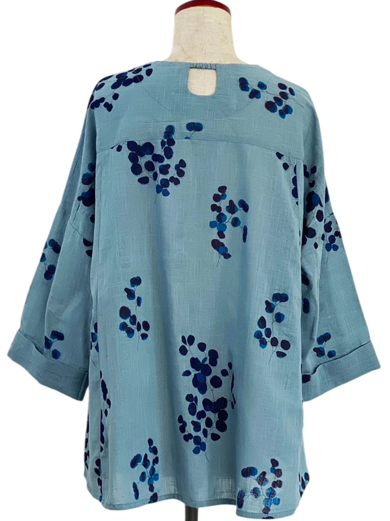 MONA LISA by Pure Fit - Flare Pullover - Eucalyptus Print - 263201-BL - BLUE (J)