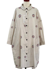 MONA LISA by Pure Fit - Shirt Dress - Textile Orbs Print - 263244-LG - LIGHT GREY (B)