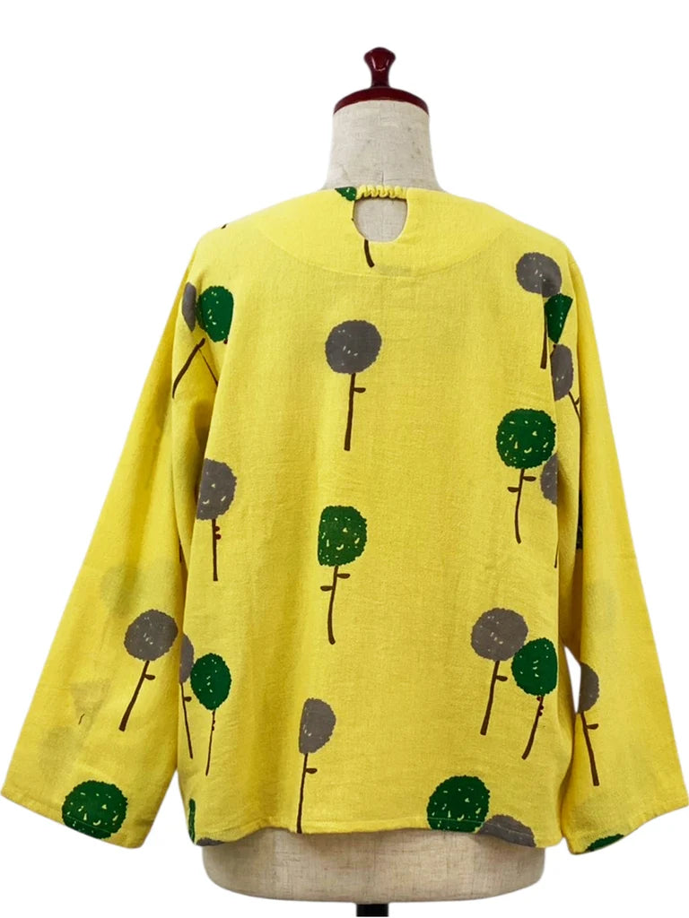 MONA LISA by Pure Fit - Circle Pocket Pullover - Dandelion Print - 263245S-MU - MUSTARD (F)