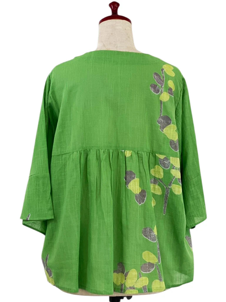 MONA LISA by Pure Fit - Flare Crop Jacket - Eucalyptus Print - 263344-GE - GREEN (H)
